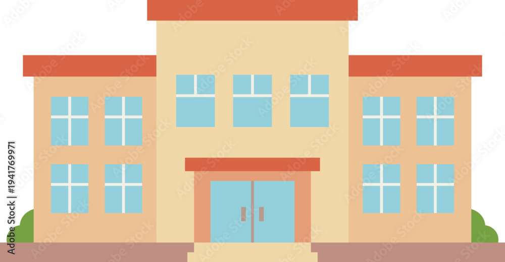 Naklejka premium Illustration of a School Building icon vector shape