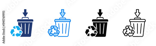 Waste Reduction icon sheet multiple style collection