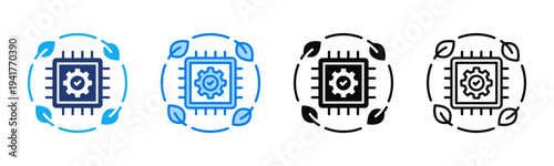 Clean Technology icon sheet multiple style collection