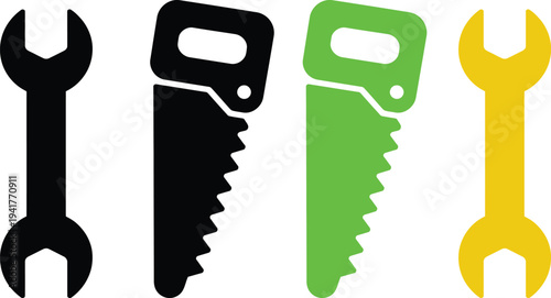 Four types of tools represented in contrasting colors for visual emphasis.