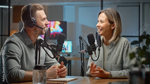 Podcast Recording in Modern Studio