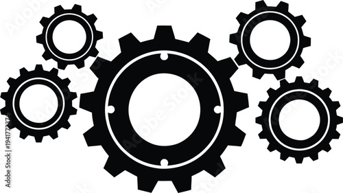 Interconnected gear system illustration