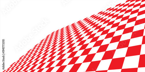 Textured red checkered tablecloth vector background isolated on white. vecto eps 10