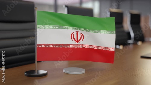 Iran Table Flag in Conference Room