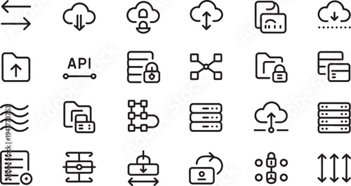 Black and white representing cloud computing and data management concepts