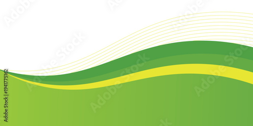 Abstract wave green and white banner background