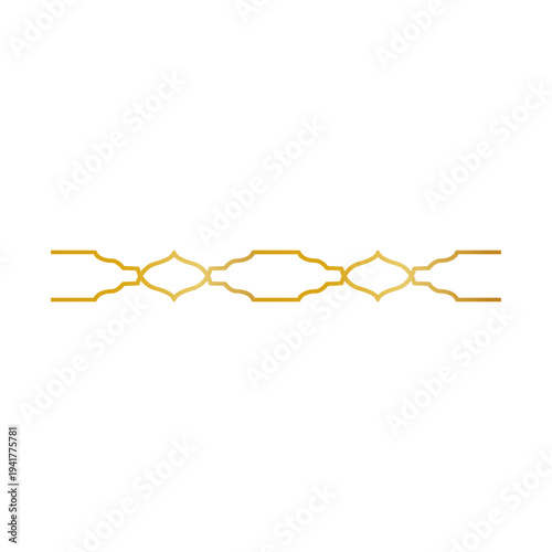 Vertical golden Islamic border element for religious event poster