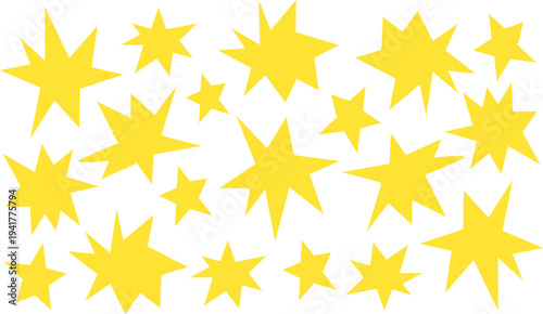 Fotografie Set of minimalist stars elements offer a whimsical touch for magic-themed projects, greeting cards, or subtle website backgrounds