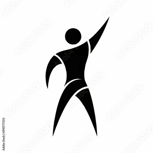 Stylized Silhouette of a Person in Motion.