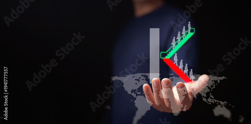 фотографія K-shaped economic recovery concept