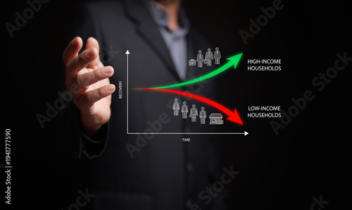 Fotografi K-shaped economy recovery concept