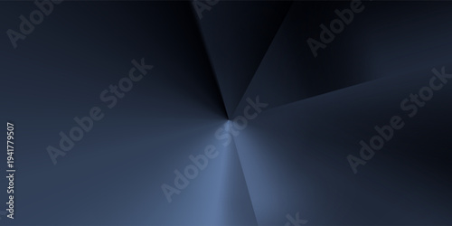 Modern black dark blue white abstract background. Minimal. Color gradient. Web banner. Geometric shape. 3d effect. Lines stripes triangles. Design. Futuristic. Metal metallic effect. Luxury