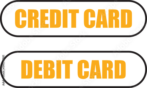 Vector set of credit card and debit card banner