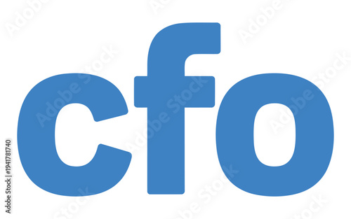 Bold Blue CFO Acronym Vector Logo Design for Chief Financial Officer Role, Business Finance, and Corporate Branding
