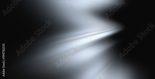 Abstract dark silver light rays background with soft glow and noisy texture