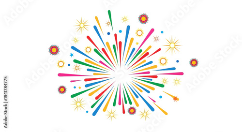 Vibrant colorful explosion of joy and celebration in motion