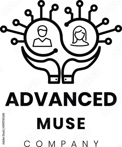 Advanced Muse Company Logo – AI Technology Network Collaboration Innovation Symbol