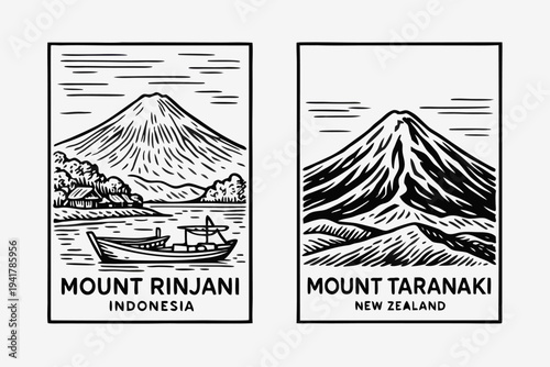 Stunning mountain landscapes of Indonesia and New Zealand