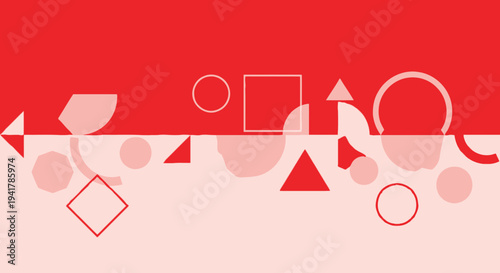 Abstract geometric shapes and red color gradients a striking silhouette