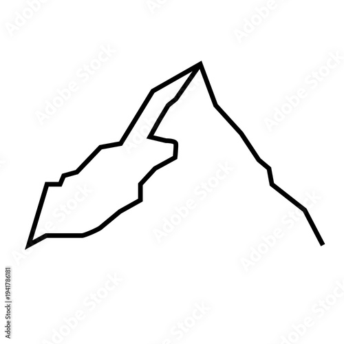 Minimalist Mountain Peak Outline Illustration Vector