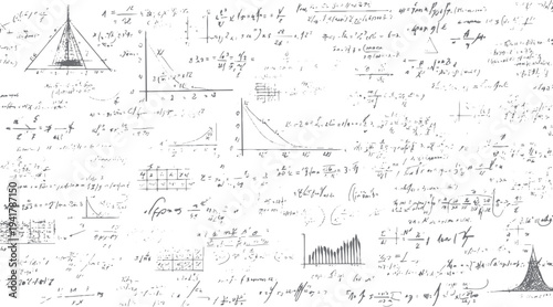 Hand drawn mathematical equations and graphs on white background mathematics formula 1