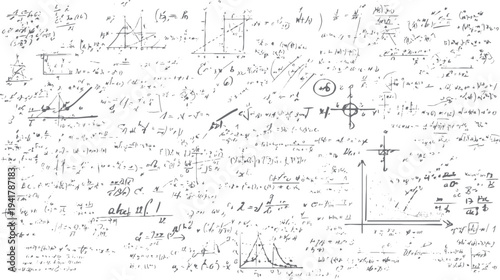 Hand drawn mathematical equations and graphs on white background mathematics formula 2 science