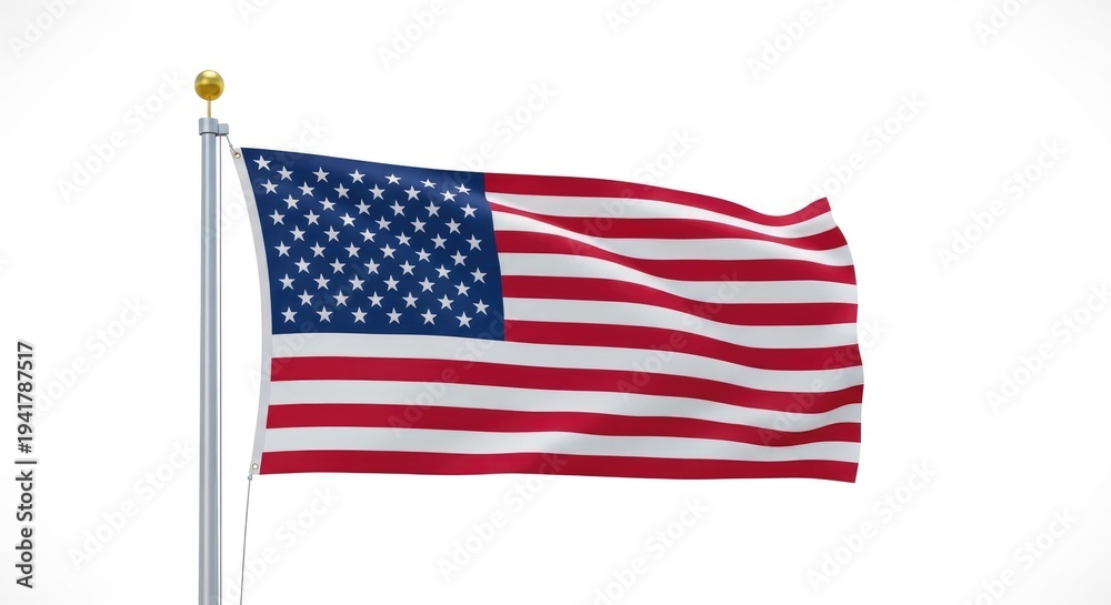 Obraz premium American flag waving on flag day patriotic usa flag symbol of united states