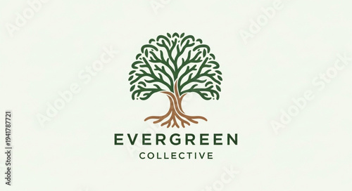 Elegant Evergreen Tree Logo Design for Branding.