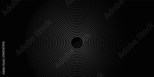 Create a bold look with a centric circle background featuring vector graphics of sound waves.