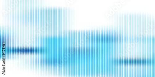 Abstract vertical blue light bar pattern background with glowing cyan center, creating a vibrant digital sound wave or equalizer effect, isolated on