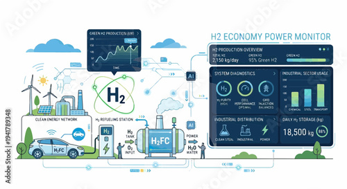 Hydrogen Fuel Future Energy Concept