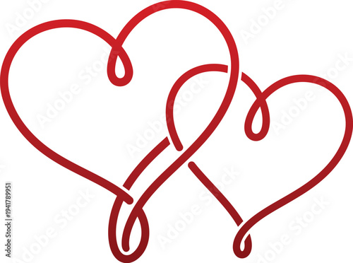 Interconnected hearts love relationship unity symbol illustration