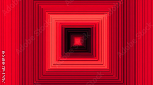 Abstract Red Square Pattern with Gradients and Depth
