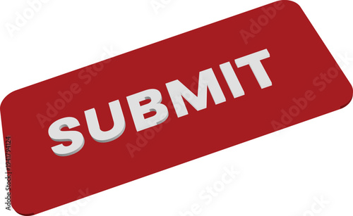 Red Submit Button 3D Style – Modern Web UI Call-to-Action Interface Design