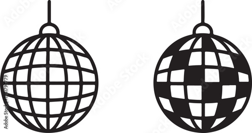 Disco ball icon in editable style.Disco Ball Party Icon Set Vector icon graphics 