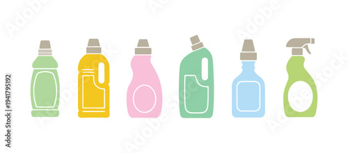 Toilet cleaner bottle isolated on a white background, house cleaning supply vector illustration.