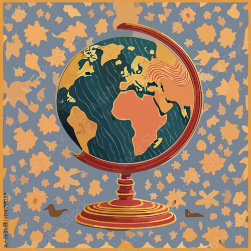 Globe on a stand desk model.