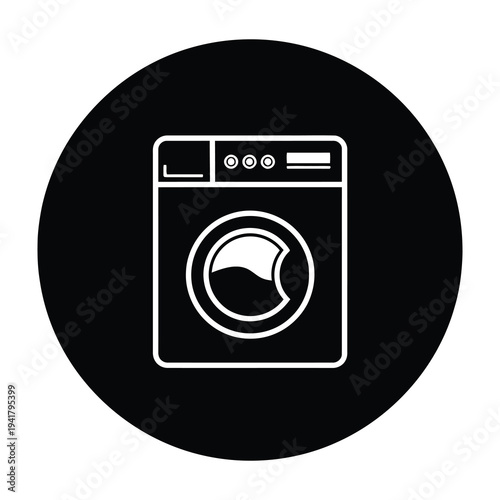 Washing machine icon black circle