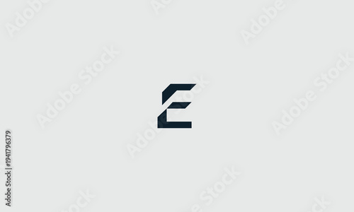Abstract letter e logo design with a modern and geometric style