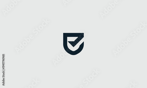 Abstract logo design featuring a shield and stylized letterform