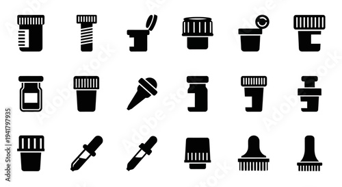 A collection of grooming tool icons arranged neatly on a clean white background from a top-down viewpoint