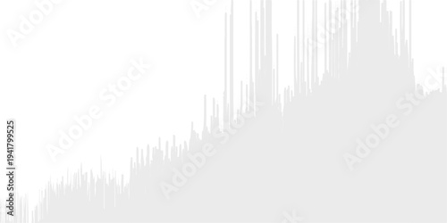 Abstract white financial bar graph on light background showing upward trend, business growth and data growth