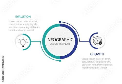 Vector infographic design template with 2 options or steps	