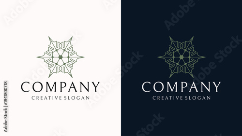 Luxurious Decorative Geometric Floral Ornament Logo for Elegant Boutique and Spa Business Identity