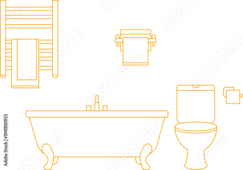 set of bathroom accessories