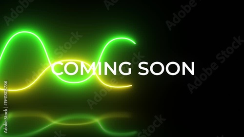 Coming Soon Neon Glow Announcement Modern Futuristic Style