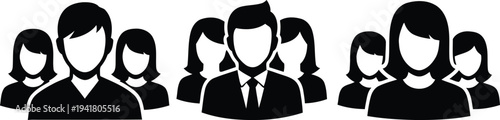 Silhouette of business professionals in a meeting or conference setting