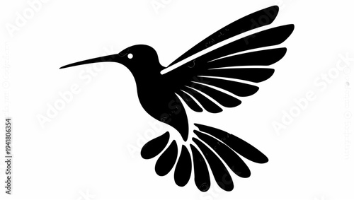Elegant hummingbird in flight with spread wings
