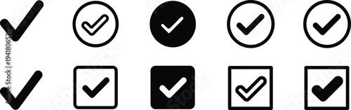 Checkmark icons in various shapes and styles