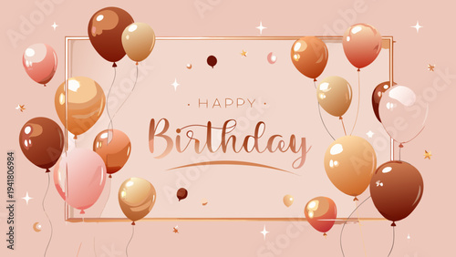 Gemini said

Happy birthday card vector illustration featuring colorful balloons and confetti on a festive celebration party invitation frame design with ribbons for a fun holiday greeting